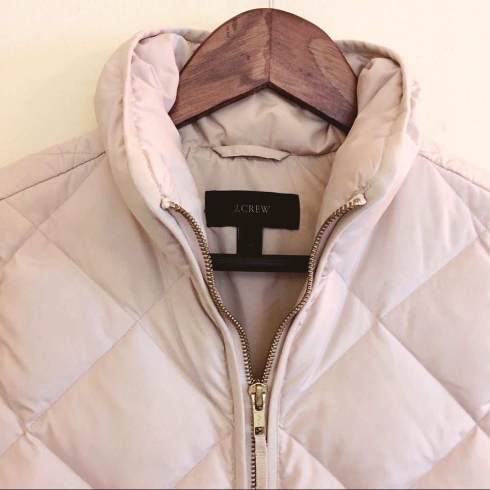 J. Crew Quilted Down Puffer Vest Taupe Jacket XS - Picture 7 of 7